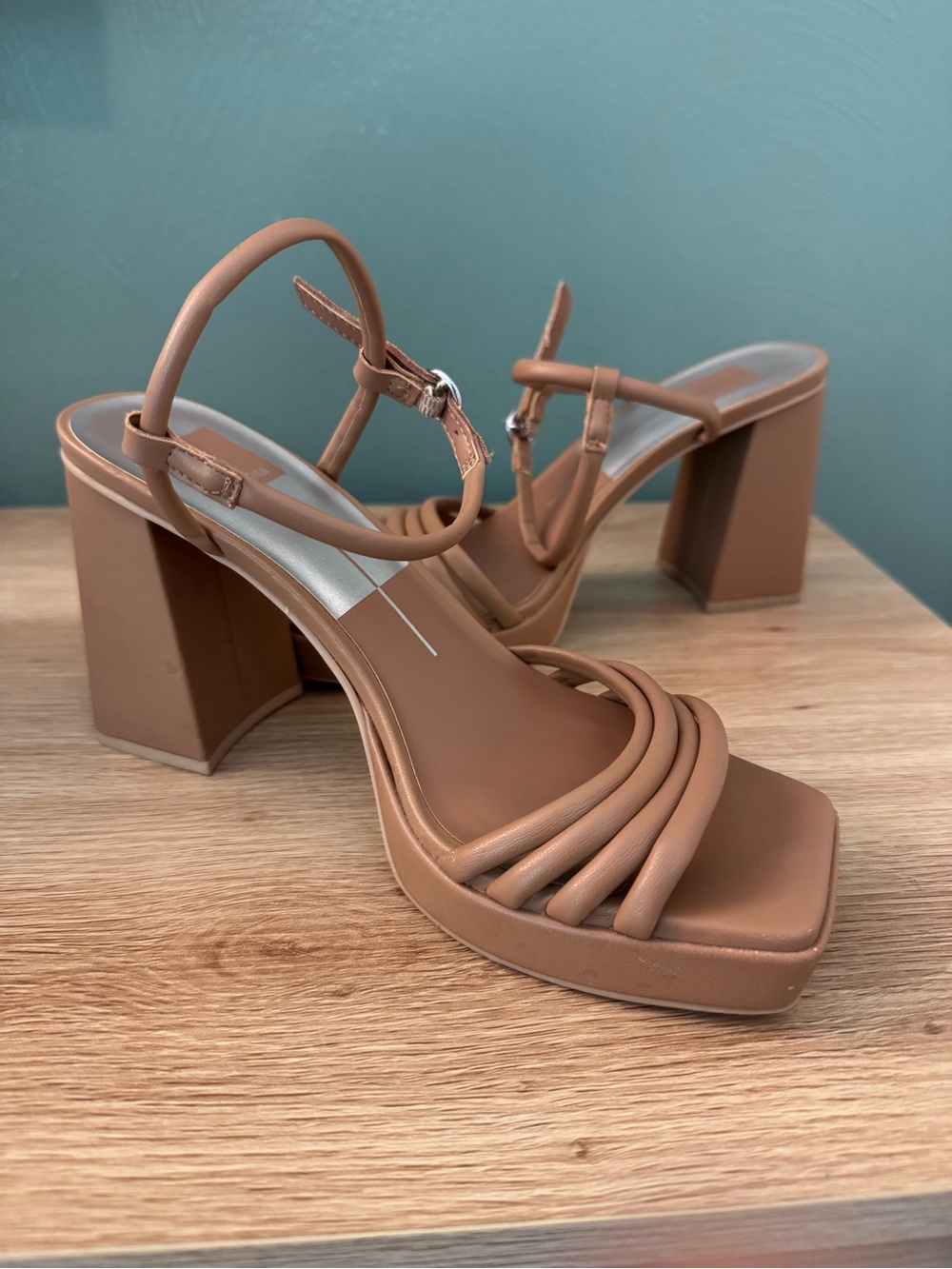 Dolce Vita Taupe Multi-Strap Block Heel Sandals